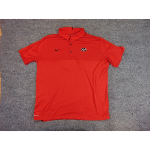 Nike Other - Georgia Bulldogs Polo Shirt Mens XL Red Nike Dri-Fit Short Sleeve SEC UGA
